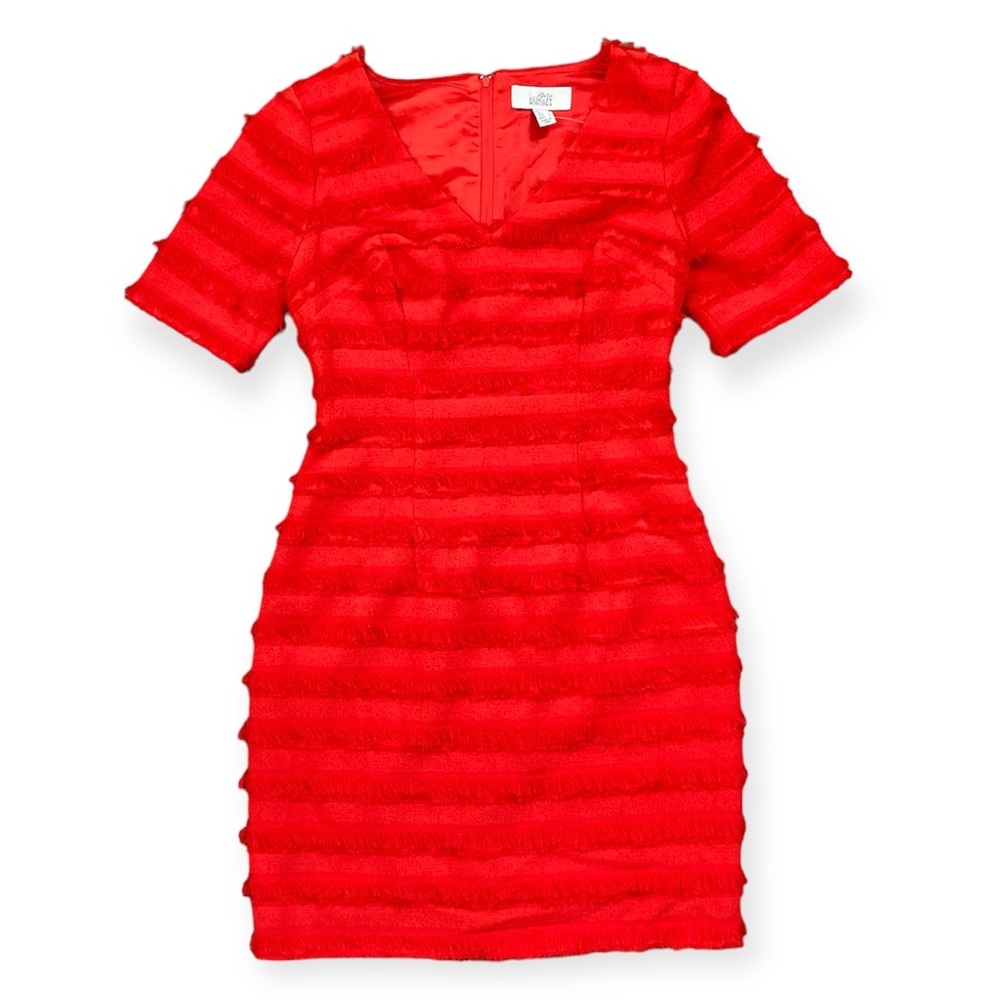 Badgley Mischka Belle Fringe Dress Women’s 2 Red New with Tags